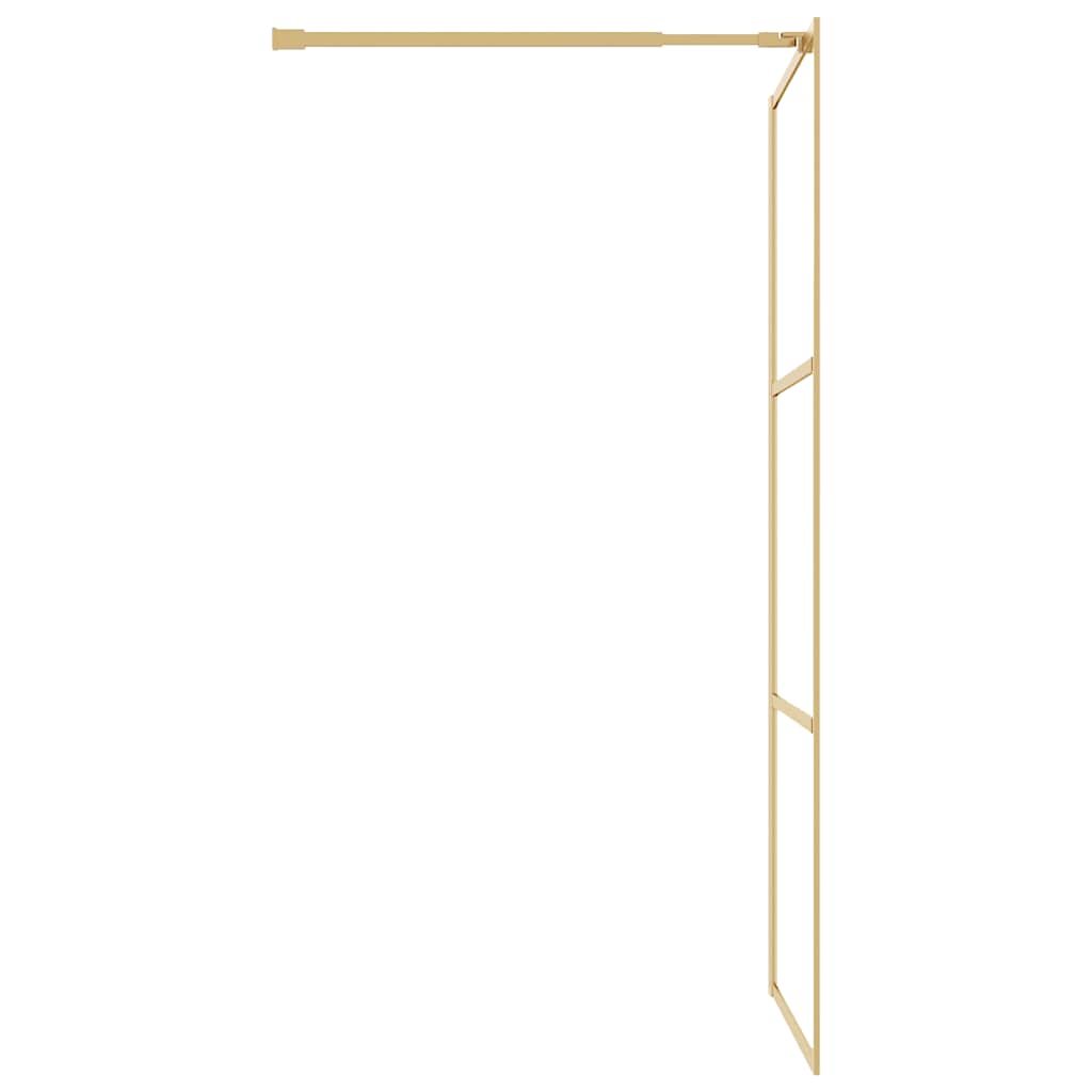 vidaXL Duschwand für Begehbare Dusche ESG Klarglas Golden 100x195cm