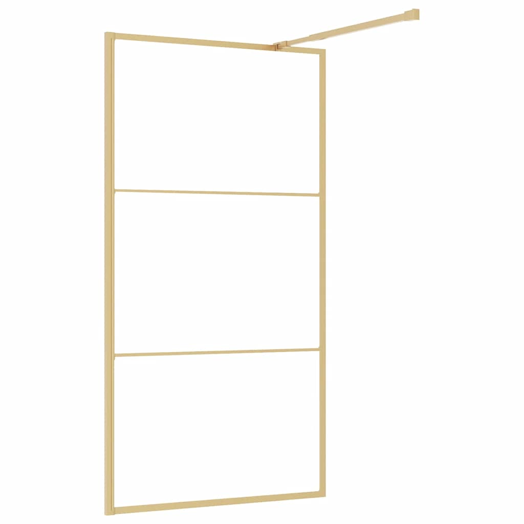 vidaXL Duschwand für Begehbare Dusche ESG Klarglas Golden 100x195cm