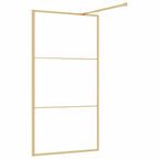 vidaXL Duschwand für Begehbare Dusche ESG Klarglas Golden 100x195cm