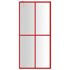 vidaXL Duschwand für Begehbare Dusche mit ESG Klarglas Rot 100x195 cm