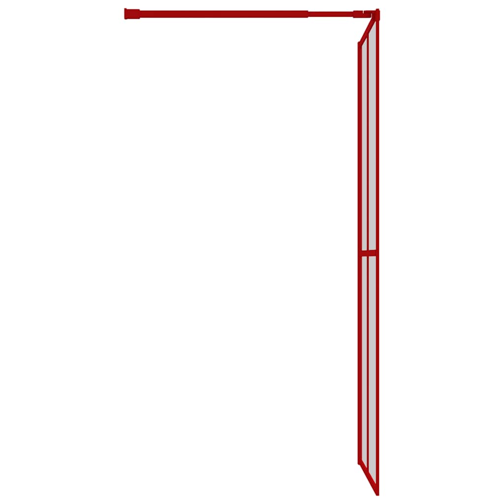 vidaXL Duschwand für Begehbare Dusche mit ESG Klarglas Rot 100x195 cm
