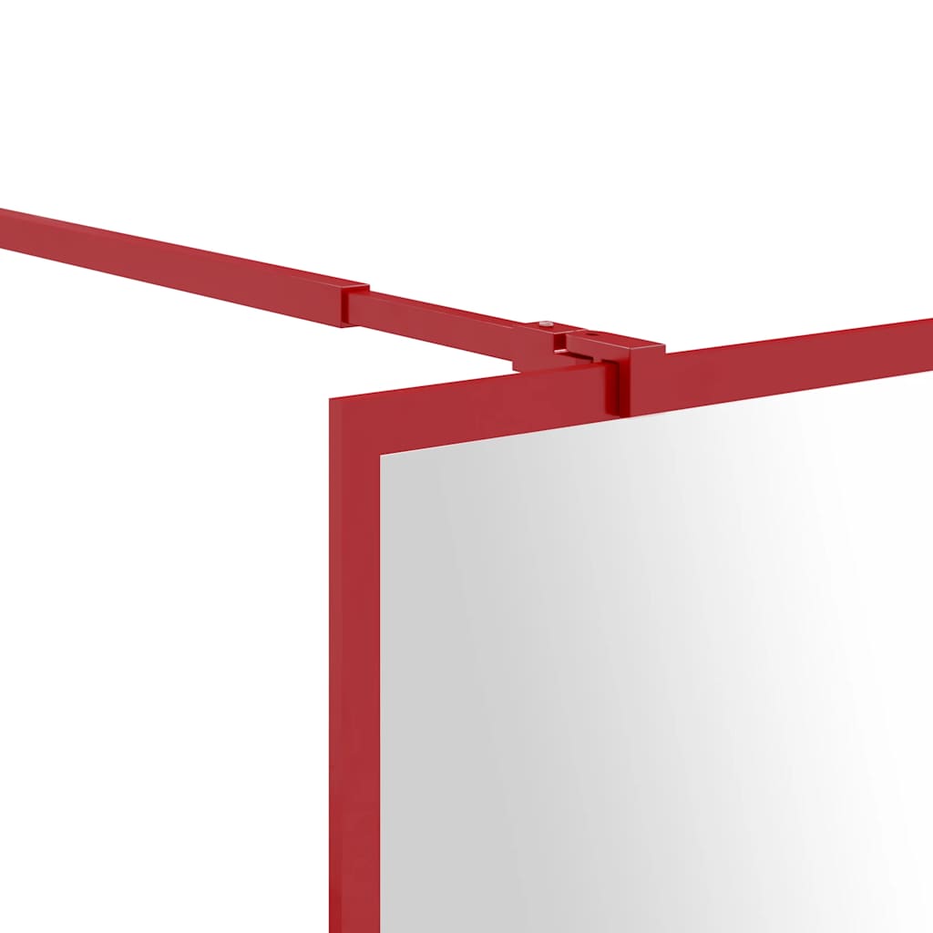 vidaXL Duschwand für Begehbare Dusche mit ESG Klarglas Rot 100x195 cm