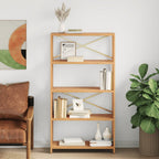 vidaXL Regal mit 5 Böden 80x30x146 cm Massivholz Eiche
