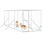 vidaXL Outdoor-Hundezwinger Silbern 2x6x2 m Verzinkter Stahl