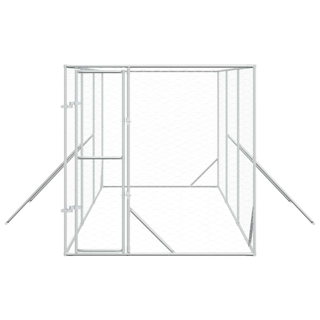 vidaXL Outdoor-Hundezwinger Silbern 2x6x2 m Verzinkter Stahl