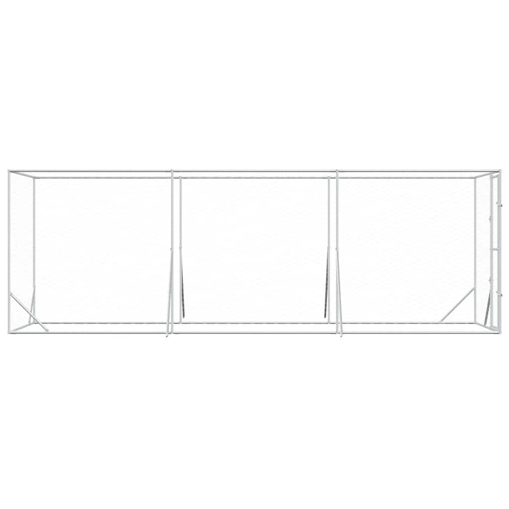 vidaXL Outdoor-Hundezwinger Silbern 2x6x2 m Verzinkter Stahl