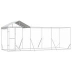 vidaXL Outdoor-Hundezwinger mit Dach Silber 6x2x2,5 m Verzinkter Stahl