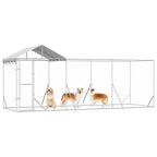 vidaXL Outdoor-Hundezwinger mit Dach Silber 6x2x2,5 m Verzinkter Stahl