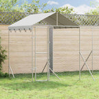 vidaXL Outdoor-Hundezwinger mit Dach Silber 6x2x2,5 m Verzinkter Stahl