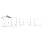 vidaXL Outdoor-Hundezwinger mit Dach Silbern 10x2x2,5 m Stahl Verzinkt