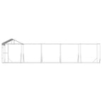 vidaXL Outdoor-Hundezwinger mit Dach Silbern 10x2x2,5 m Stahl Verzinkt