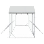 vidaXL Outdoor-Hundezwinger mit Dach Silbern 10x2x2,5 m Stahl Verzinkt
