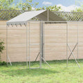 vidaXL Outdoor-Hundezwinger mit Dach Silbern 10x2x2,5 m Stahl Verzinkt