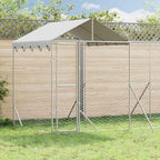 vidaXL Outdoor-Hundezwinger mit Dach Silbern 10x2x2,5 m Stahl Verzinkt
