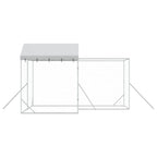 vidaXL Outdoor-Hundezwinger mit Dach Silbern 4x4x2,5m Verzinkter Stahl