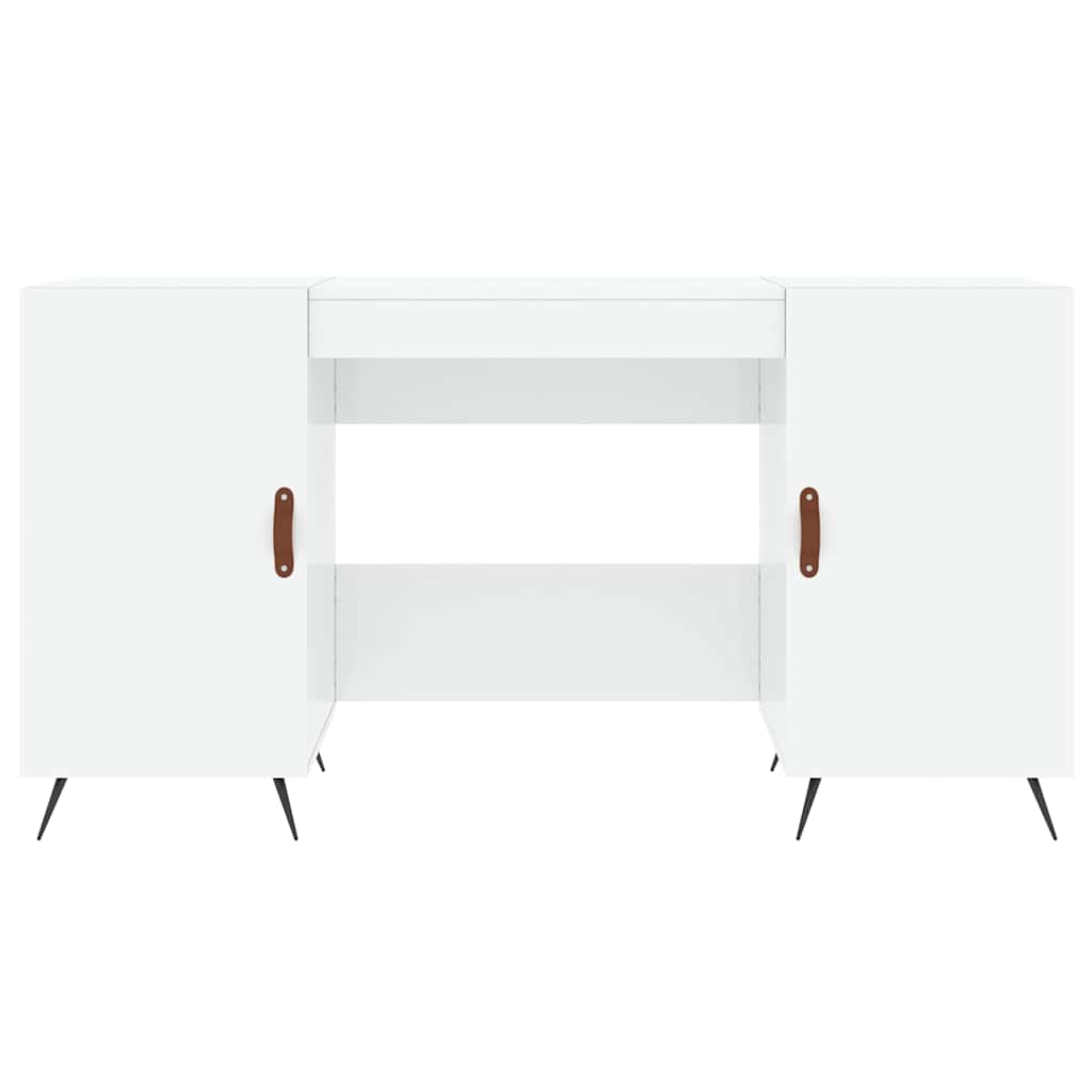 vidaXL Schreibtisch Hochglanz-Weiß 140x50x75 cm Holzwerkstoff