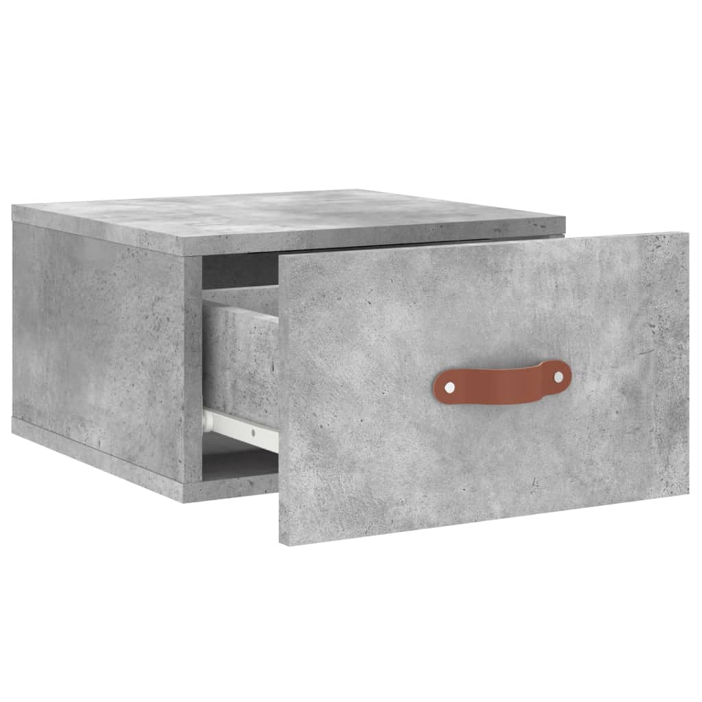 vidaXL Wand-Nachttisch Betongrau 35x35x20 cm