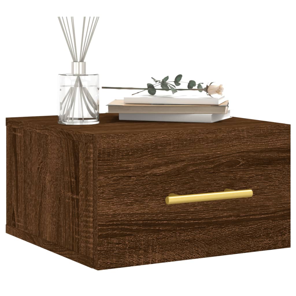 vidaXL Wand-Nachttisch Braun Eichen-Optik 35x35x20 cm