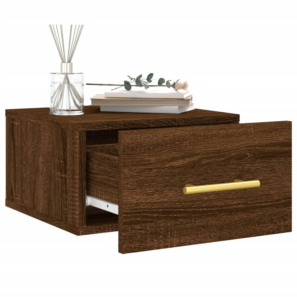 vidaXL Wand-Nachttisch Braun Eichen-Optik 35x35x20 cm