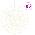 vidaXL Weihnachtsbeleuchtungen Feuerwerk 2 Stk. 140 LEDs Warmweiß 17cm