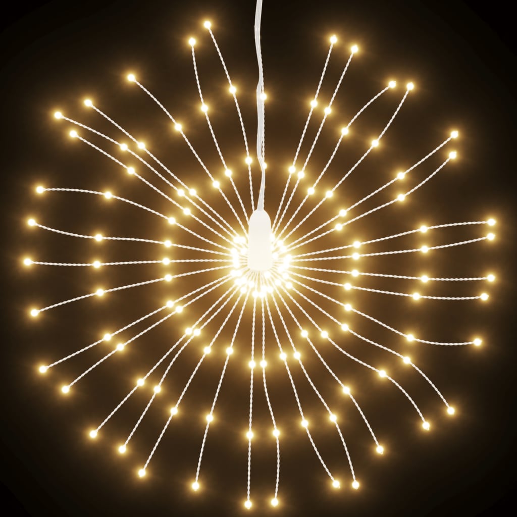 vidaXL Weihnachtsbeleuchtungen Feuerwerk 2 Stk. 140 LEDs Warmweiß 17cm