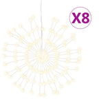 vidaXL Weihnachtsbeleuchtungen Feuerwerk 8 Stk. 140 LEDs Warmweiß 17cm