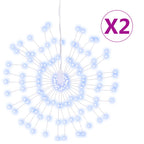 vidaXL Weihnachtsbeleuchtungen Feuerwerk 2 Stk. 140 LEDs Kaltweiß 17cm