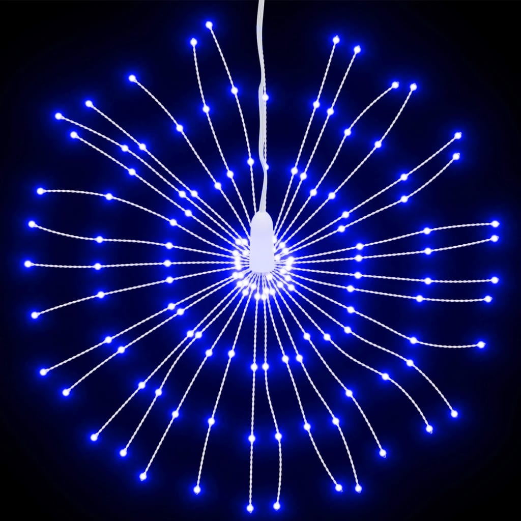 vidaXL Weihnachtsbeleuchtungen Feuerwerk 2 Stk. 140 LEDs Blau 17 cm