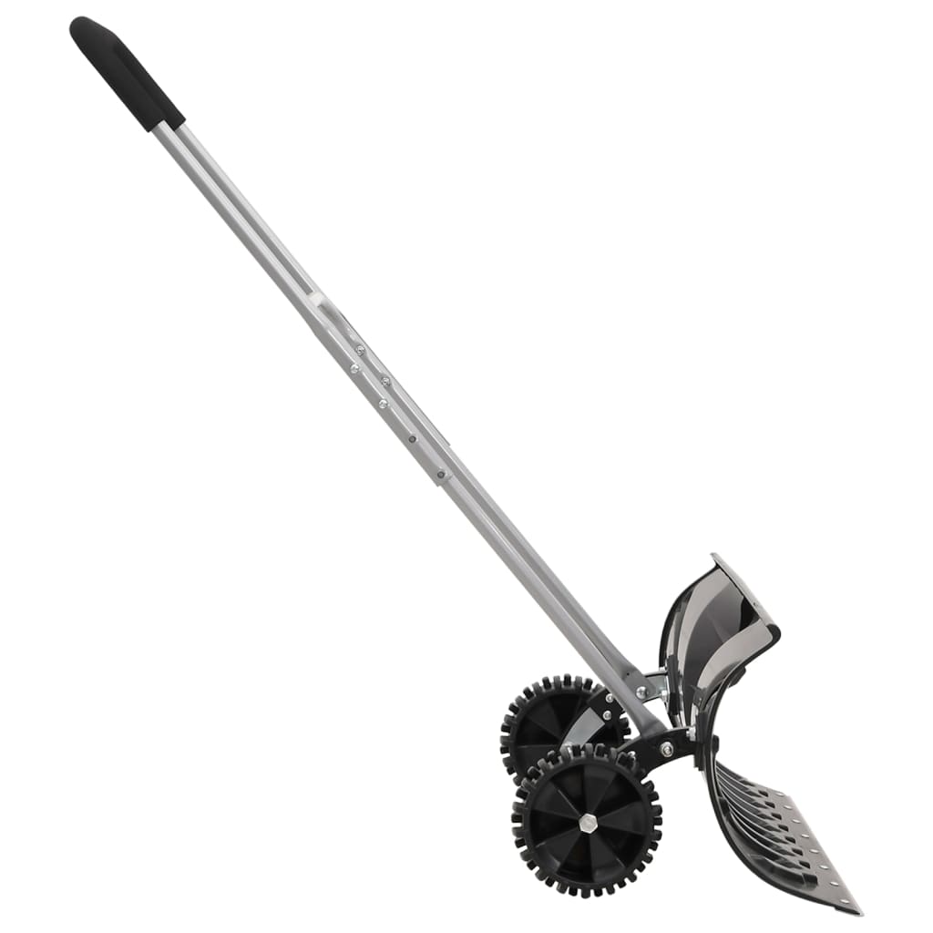 vidaXL Schneeschaufel mit Verlängerbarem Griff Schwarz 66 cm Stahl