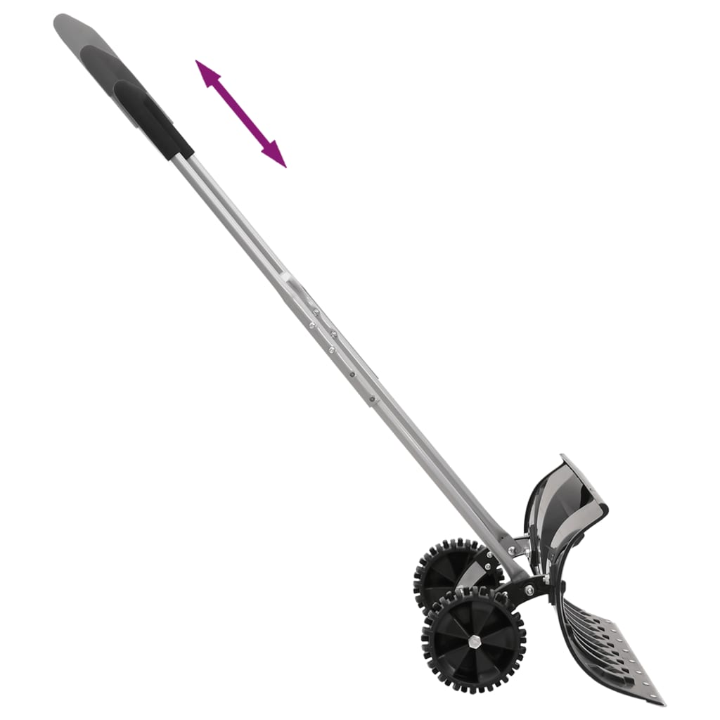 vidaXL Schneeschaufel mit Verlängerbarem Griff Schwarz 66 cm Stahl