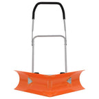 vidaXL Schneeschieber mit Teleskopgriff Orange Stahl