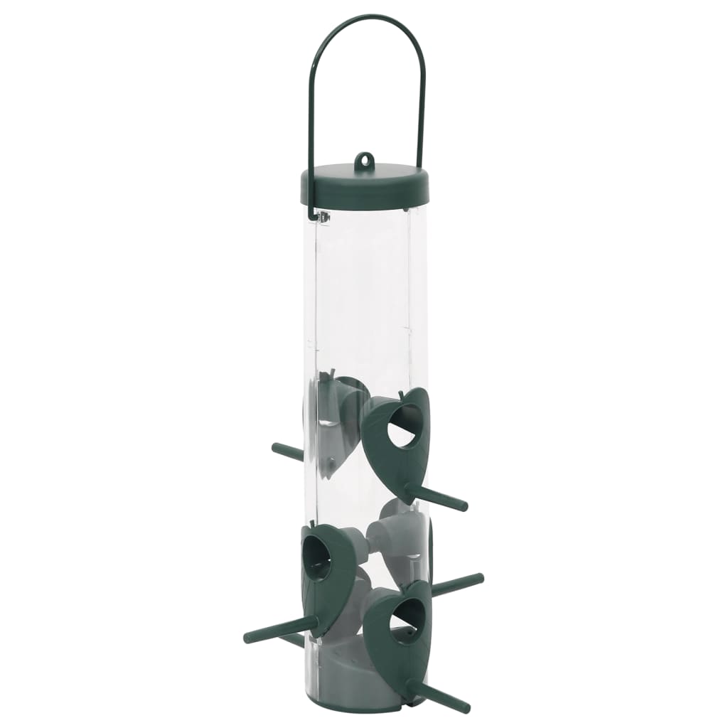 vidaXL Vogelfutterspender 3 Stk. Dunkelgrün 17x17x32 cm