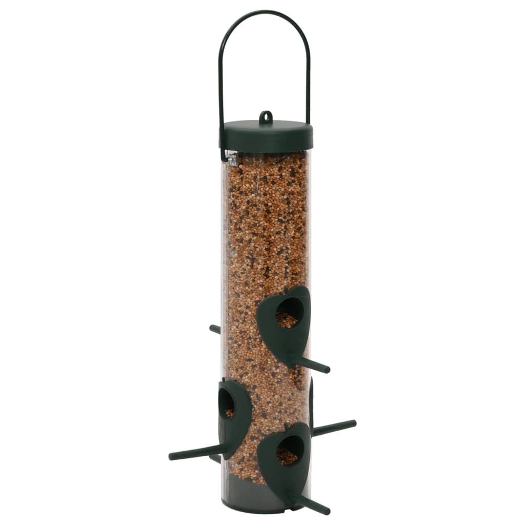 vidaXL Vogelfutterspender 3 Stk. Dunkelgrün 17x17x32 cm
