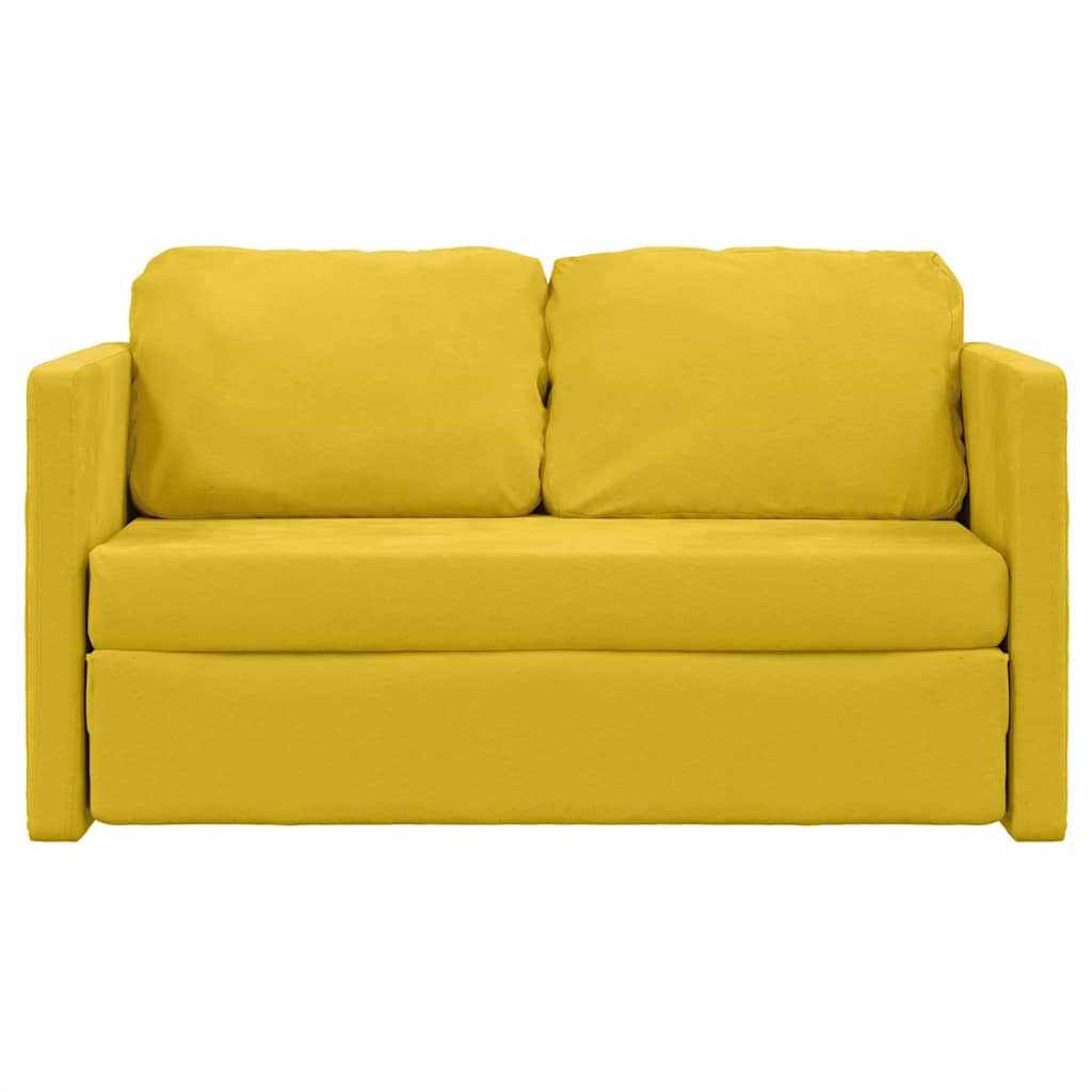 vidaXL Bodensofa mit Schlaffunktion Dunkelgelb 122x204x55 cm Samt