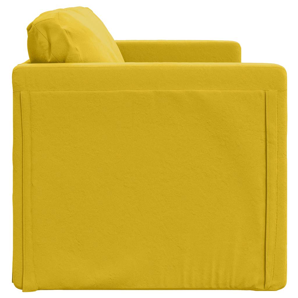 vidaXL Bodensofa mit Schlaffunktion Dunkelgelb 122x204x55 cm Samt