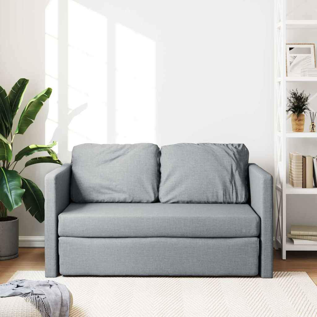 vidaXL Bodensofa mit Schlaffunktion Hellgrau 112x174x55 cm Stoff