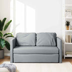 vidaXL Bodensofa mit Schlaffunktion Hellgrau 112x174x55 cm Stoff