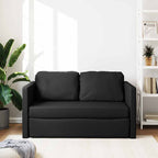 vidaXL Bodensofa mit Schlaffunktion Schwarz 112x174x55 cm Kunstleder