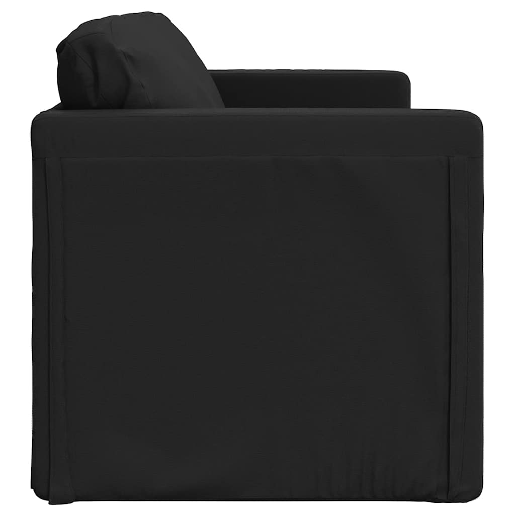 vidaXL Bodensofa mit Schlaffunktion Schwarz 112x174x55 cm Kunstleder