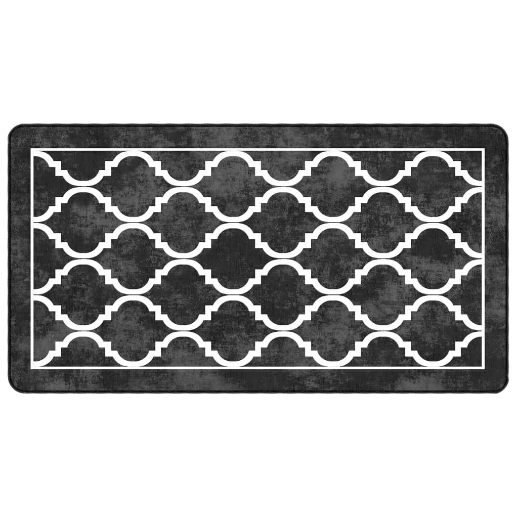 vidaXL Teppich Waschbar Schwarz und Weiß 80x150 cm