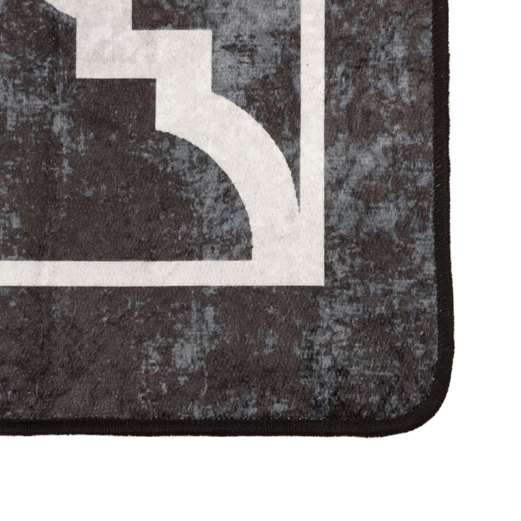 vidaXL Teppich Waschbar Schwarz und Weiß 80x150 cm