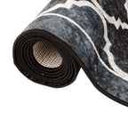 vidaXL Teppich Waschbar Schwarz und Weiß 80x150 cm