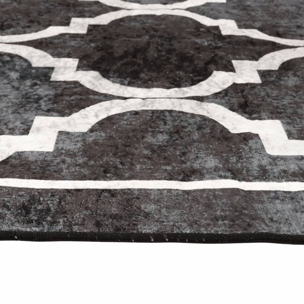 vidaXL Teppich Waschbar Schwarz und Weiß 80x150 cm