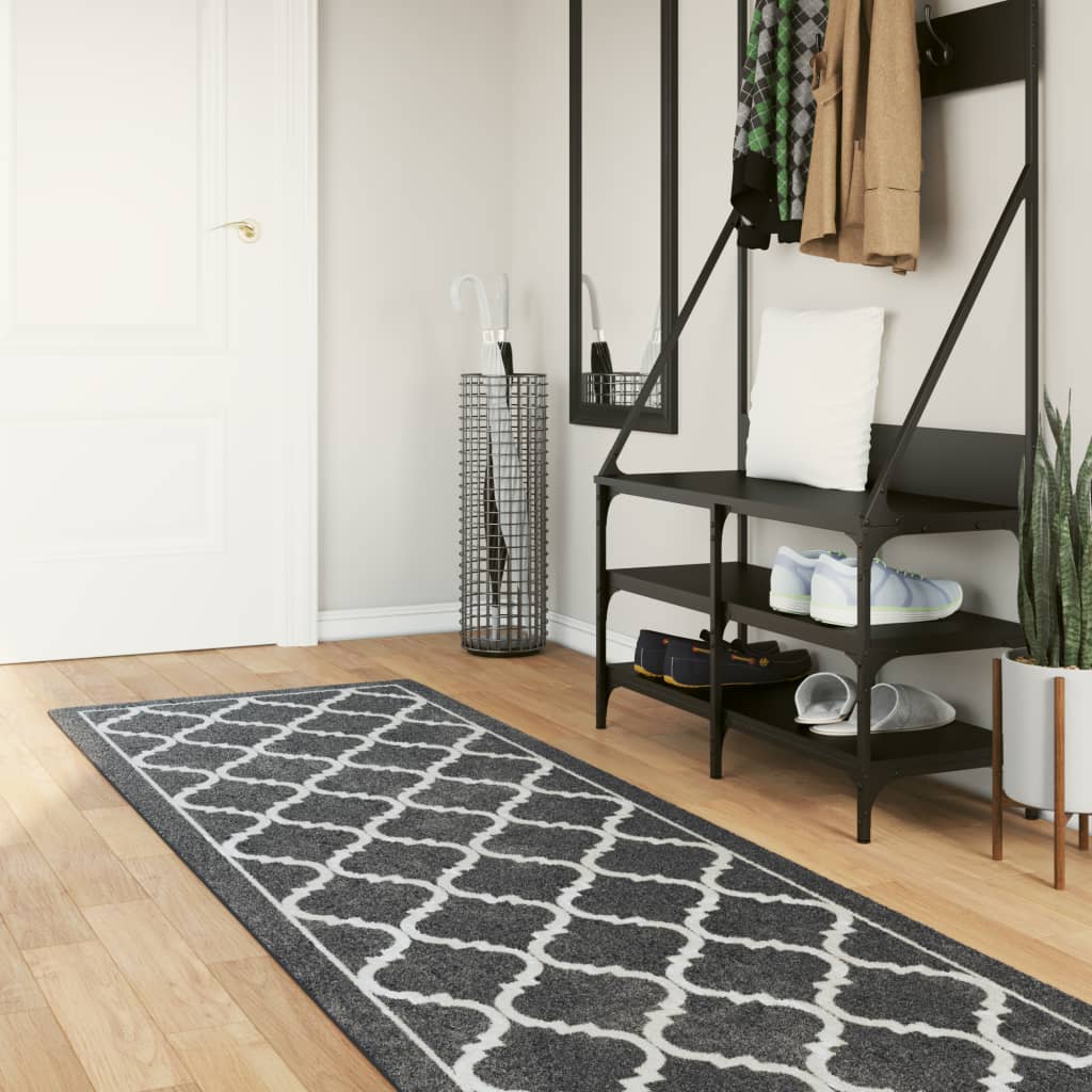 vidaXL Teppich Waschbar Schwarz und Weiß 80x150 cm