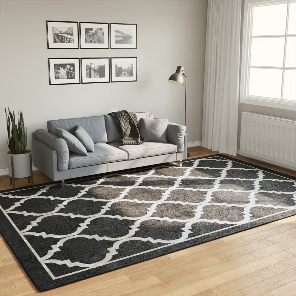 vidaXL Teppich Waschbar Schwarz und Weiß 80x150 cm