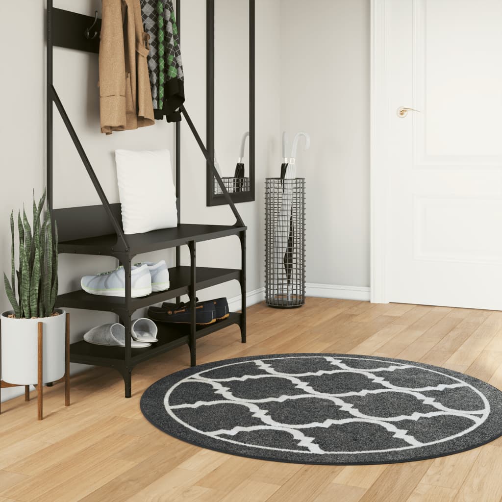 vidaXL Teppich Waschbar Schwarz und Weiß 80x150 cm
