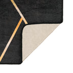 vidaXL Teppich Waschbar Schwarz und Golden 80x150 cm