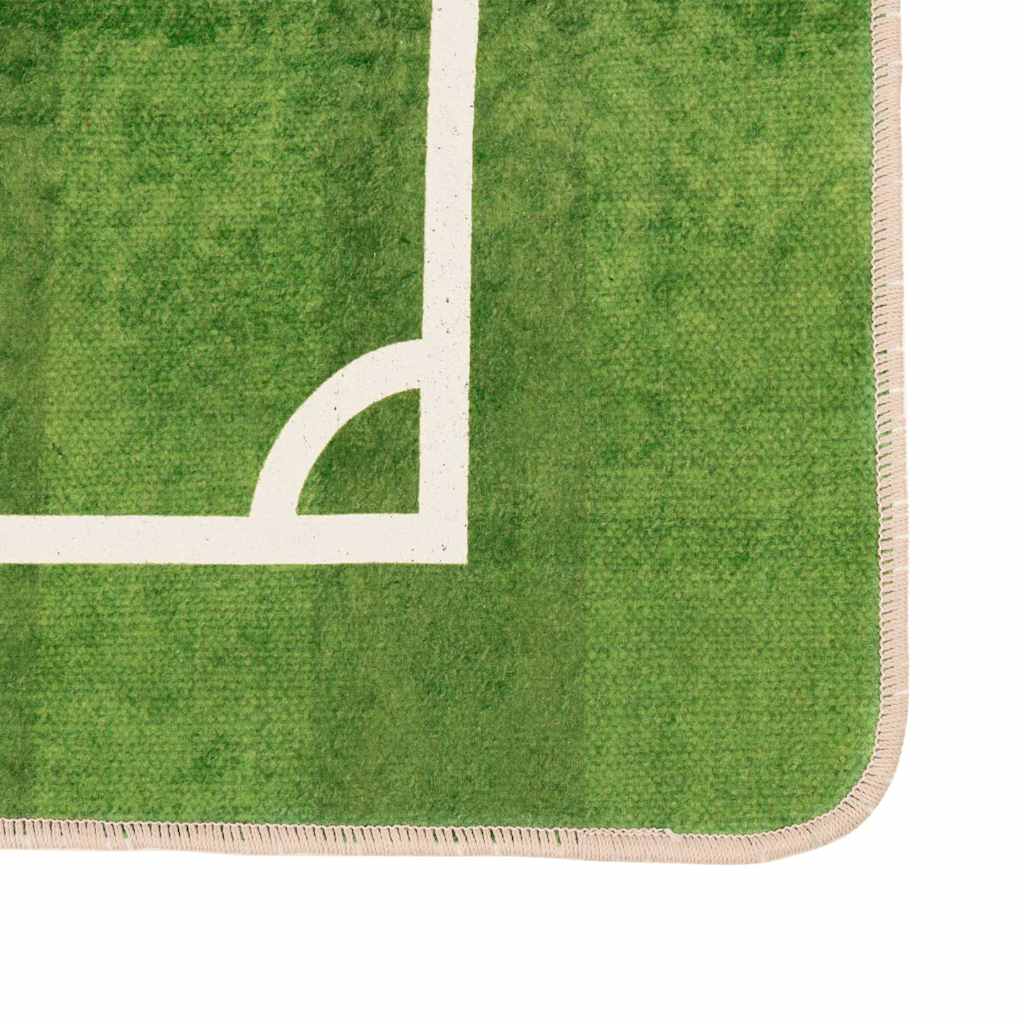 vidaXL Kinderteppich Grün 160x230 cm Fußballfeld Waschbar