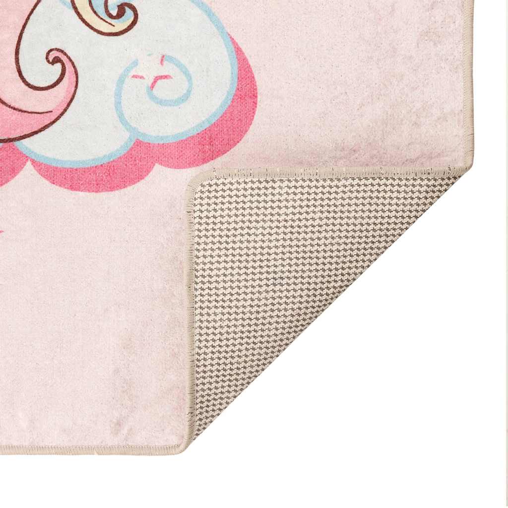 vidaXL Kinderteppich Rosa 160x230 cm Einhorn Waschbar