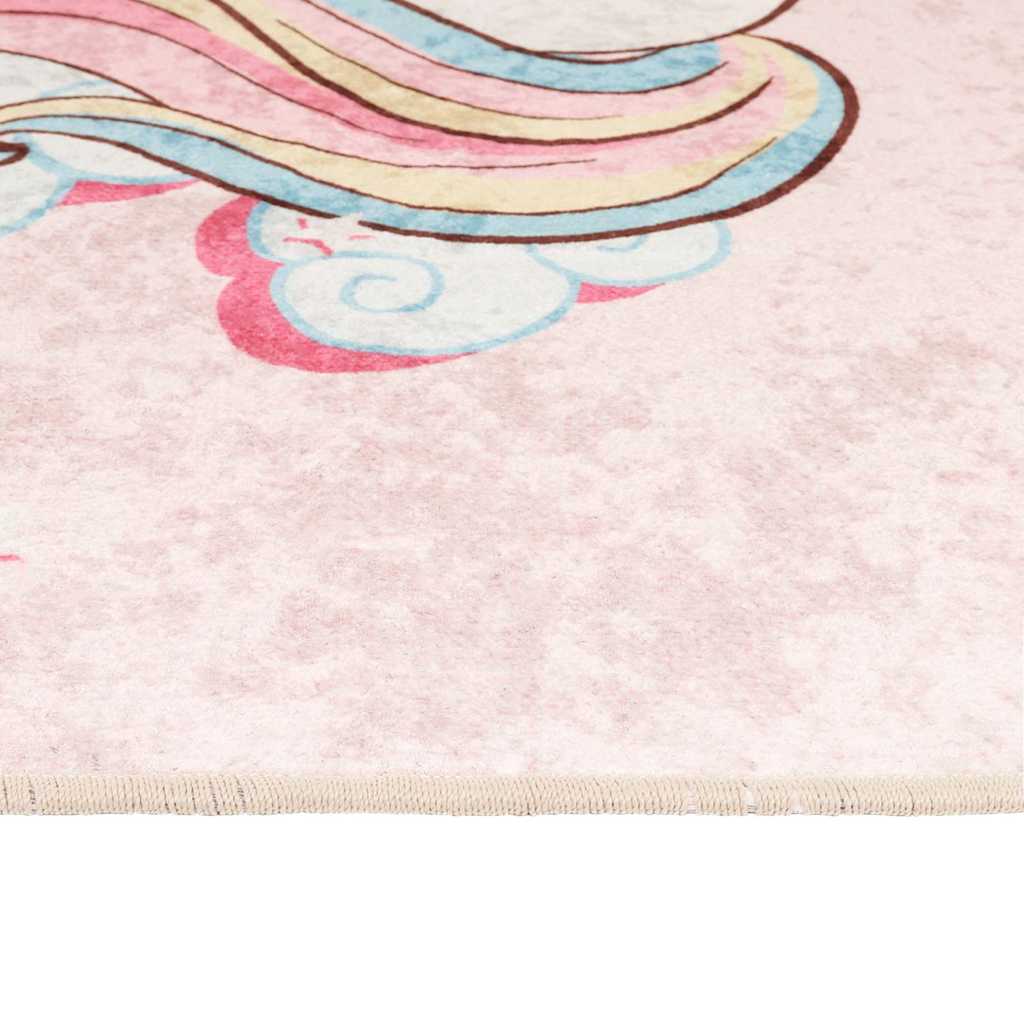 vidaXL Kinderteppich Rosa 160x230 cm Einhorn Waschbar